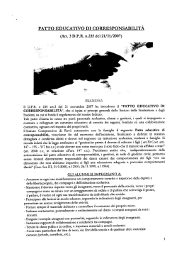 PATTO EDUCATIVO DI CORRESPONSABILITA`