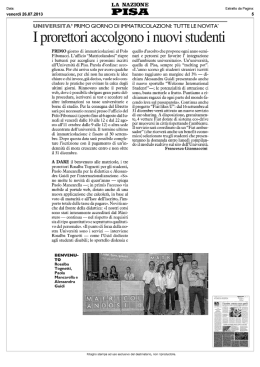 I prorettori accolgono i nuovi studenti