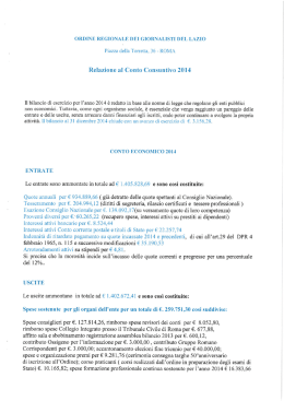 Relazione revisori dei conti - Ordine dei Giornalisti del Lazio