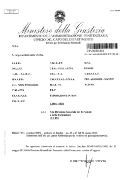 Circolari INPS - Sidipe - Sindacato Direttori Penitenziari