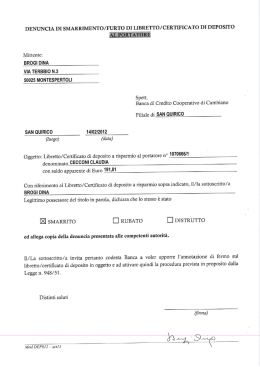 al portatore - Banca di Cambiano