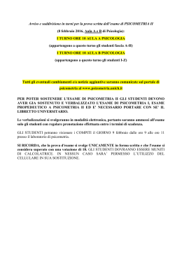 Avviso e suddivisione in turni per la prova scritta dell`esame di