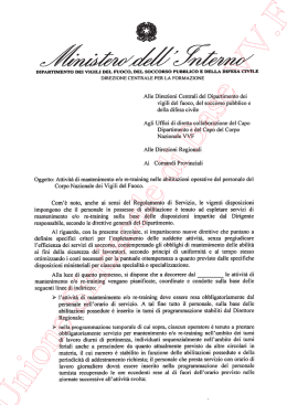 Attivita di mantenimento e o re-training nelle abilitazioni operative