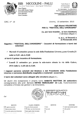 &ldquo;Festival dell`Umorismo&rdquo; &ndash; Incontri di formazione e turni dei volontari