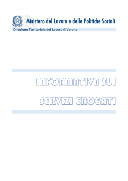 Informativa servizi per il pubblico - vai al sito del Ministero Lavoro e