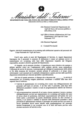 Attività di mantenimento e o re-training nelle