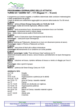 PROGRAMMA GIORNALIERO DELLE ATTIVITA`: TURNO DI 7