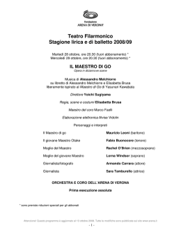 Teatro Filarmonico Stagione lirica e di balletto 2008/09
