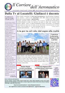 dell`Aeronautico Il Corriere - Corriere Liceo Aeronautico "Locatelli"