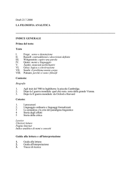 Draft 23.7.2000 LA FILOSOFIA ANALITICA