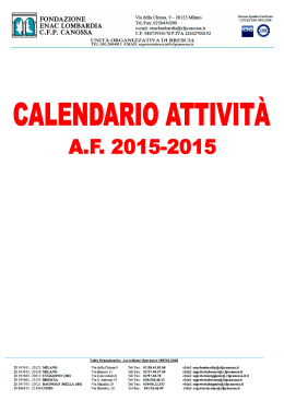 2015-2016 Calendario delle attività formative