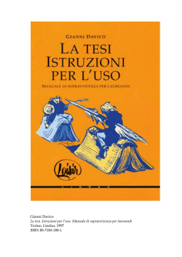 La tesi. Istruzioni per l`uso. Manuale di