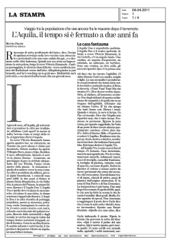 l`aquila, il tempo si e` fermato a due anni fa
