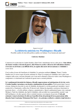La deleteria amicizia tra Washington e Riyadh