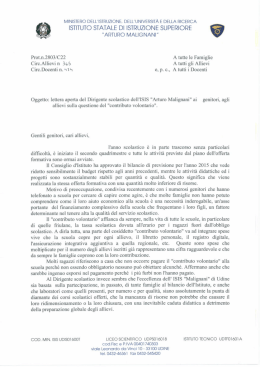 Lettera aperta del Dirigente Scolastico