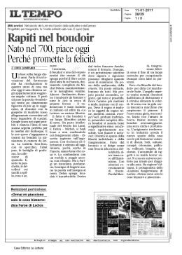 Dalla rassegna stampa. Il Tempo 11.01.11