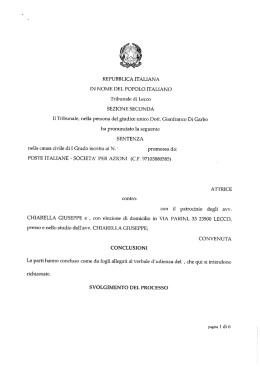 Tribunale di Lecco - Banca dati Arianna