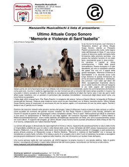 Ultimo Attuale Corpo Sonoro - Manzanilla Musica & Dischi