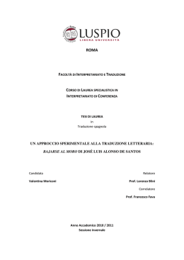 un approccio sperimentale alla traduzione letteraria