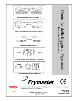 Controller delle friggitrici Frymaster Manuale dell`operatore