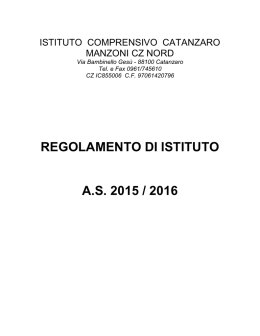 regolamento di istituto as 2015 / 2016
