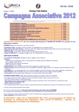 Comunicato Campagna Touring Club Italiano 2012