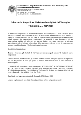 Laboratorio fotografico e di elaborazione digitale dell`immagine