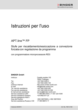 Istruzioni per l`uso