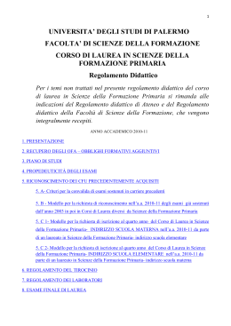 Regolamento didattico - Università degli Studi di Palermo