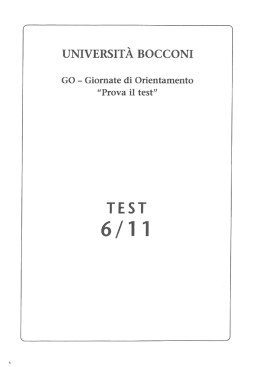 TEST 6/11 - Universit&agrave; Bocconi