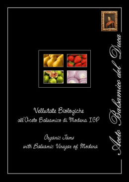 Page 1 Page 2 VELLUTATE BIOLOGICHE con hceto Balsamico di