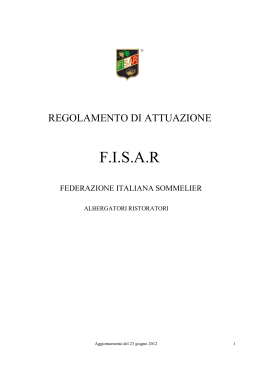 Regolamento FISAR - FISAR Delegazione di Milano
