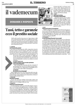 Tassi,tetto e garanzie ecco il prestito sociale