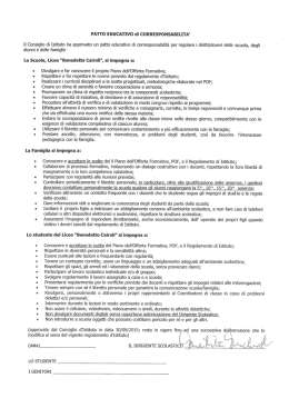 PATTO EDUCATIVO di CORRESPONSABILITA` Il Consiglio di