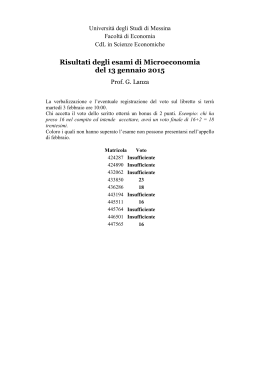 risultati esami del 13.01.2015 - Università degli Studi di Messina