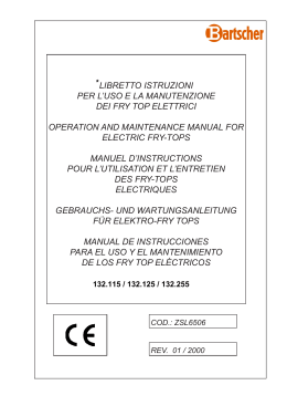 libretto istruzioni per l`uso e la manutenzione dei fry top elettrici