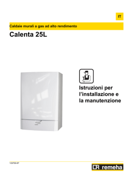 manuale per l`installazione remeha calenta 25 l