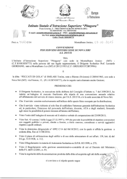 CONVENZIONE PER SERVIZIO RISTORO SEDE DI NOVA SIRI A.S.