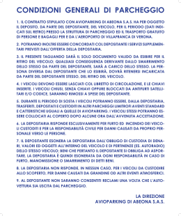 condizioni generali di parcheggio