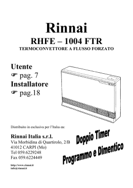 Manuale utente RHFE 1004-FTR