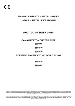 MANUALE UTENTE &ndash; INSTALLATORE USER`S &ndash; INSTALLER`S