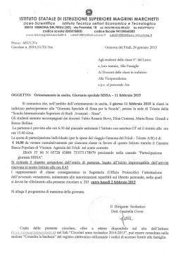 Orientamento in uscita giornata speciale Sissa Trieste 11 febbraio