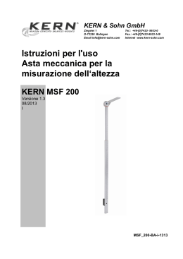 Istruzioni per l`uso Asta meccanica per la misurazione dell`altezza