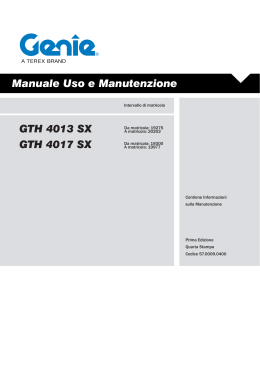 Manuale Uso e Manutenzione GTH 4013 SX GTH 4017 SX