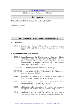 Curriculum vitae - Universit&agrave; degli Studi di Napoli Federico II