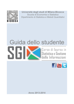 Guida dello studente 2013-2014 - Corso di Laurea in Statistica e