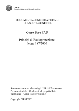 Corso Base FAD Principi di Radioprotezione: legge 187/2000