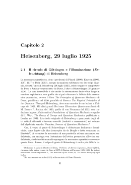 Heisenberg, 29 luglio 1925 - Dipartimento di Matematica