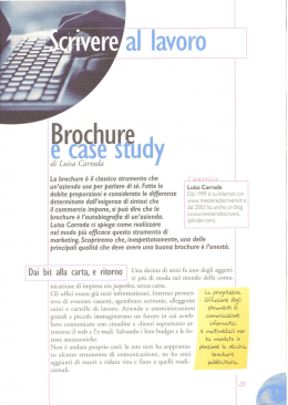 Brochure e case study - Il mestiere di scrivere
