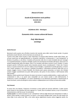 Diocesi di Como Scuola di formazione socio